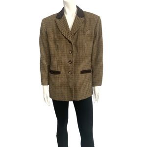 Brown houndstooth boyfriend blazer
